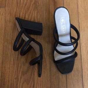 SOLSANA Block Leather Sandals